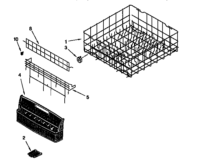KitchenAid KUDR24SEAL2 lower rack diagram
