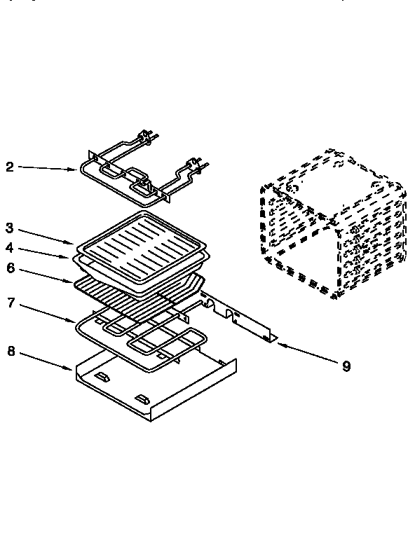 KitchenAid KEBI141DWH1 internal oven diagram