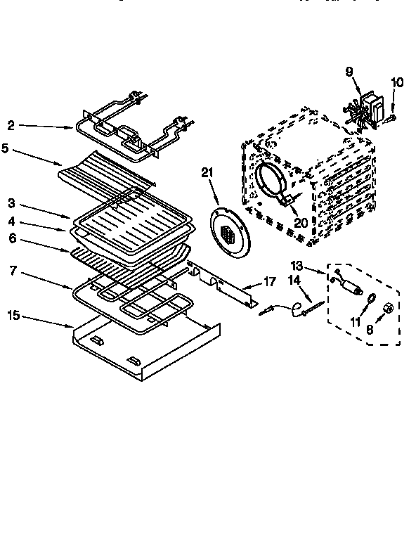KitchenAid KEBS147DBL1 internal oven diagram