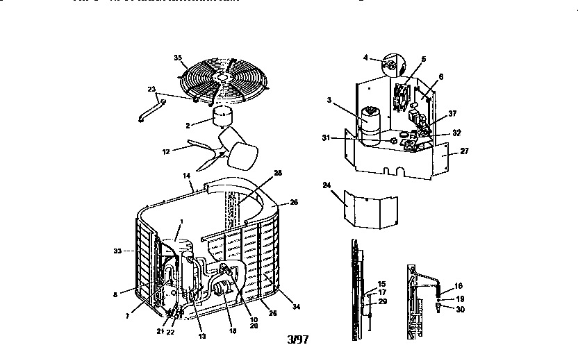 York E1RA036S06A heat pump-outdoor unit diagram
