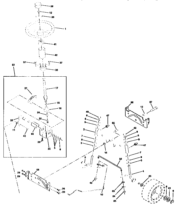 Craftsman 917258691 steering assembly diagram