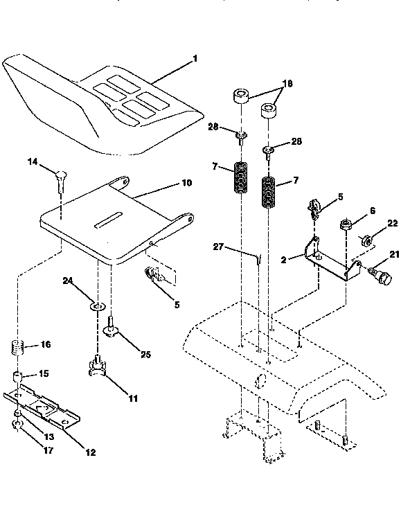 Craftsman 917258691 seat assembly diagram