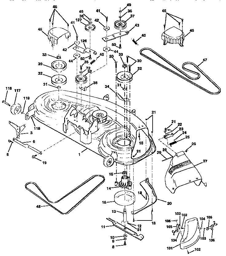 Craftsman 917258691 mower deck diagram