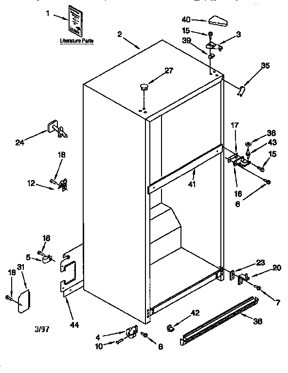 Kenmore 10667038790 cabinet diagram