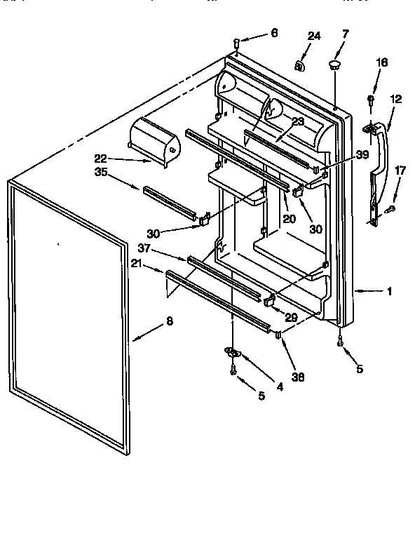 Kenmore 10667038790 refrigerator door diagram