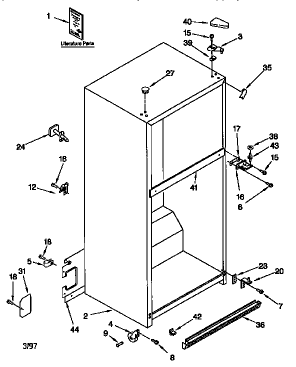 Kenmore 10667828790 cabinet diagram