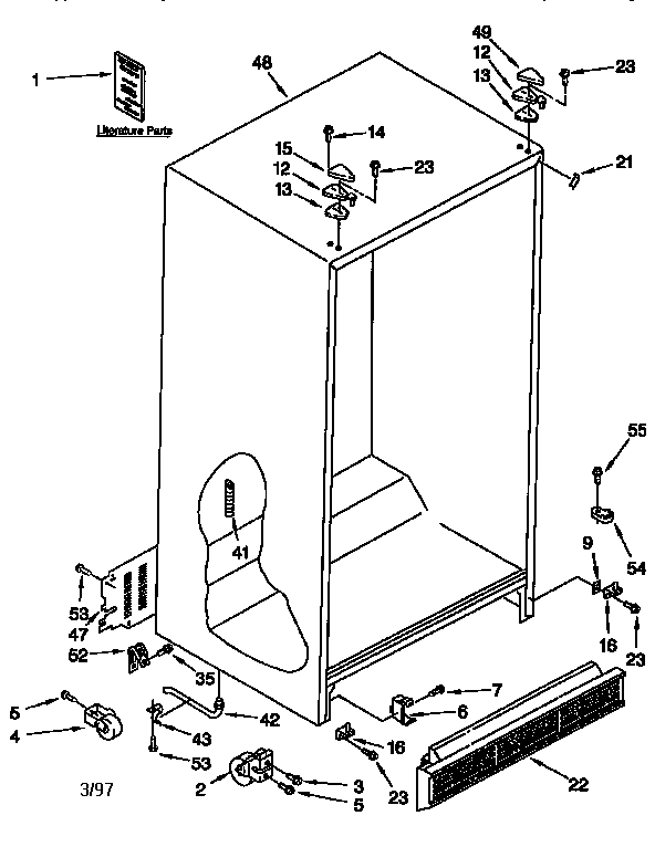 Kenmore 1069555723 cabinet diagram