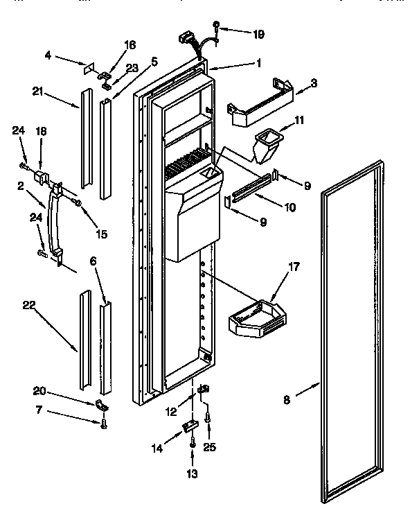Kenmore 1069555723 freezer door diagram