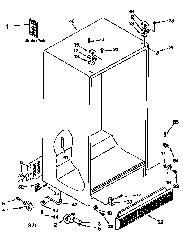 Kenmore 1069557623 cabinet diagram