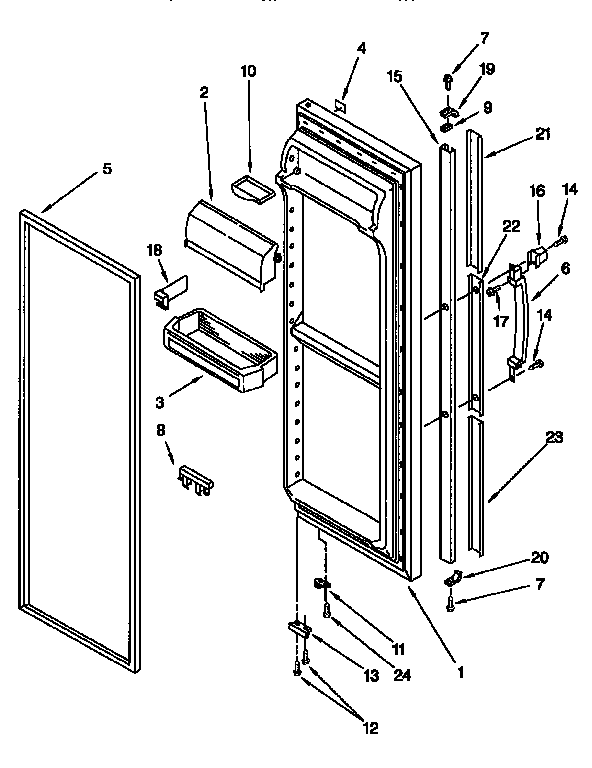 Kenmore 1069557623 refrigerator door diagram