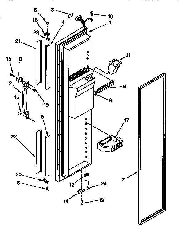 Kenmore 1069557623 freezer door diagram