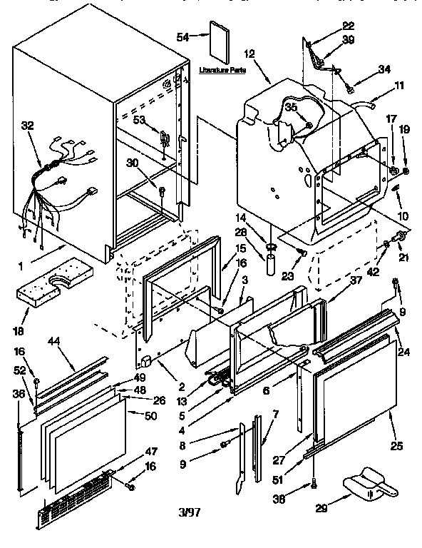 Kenmore 10686485690 cabinet liner and door diagram