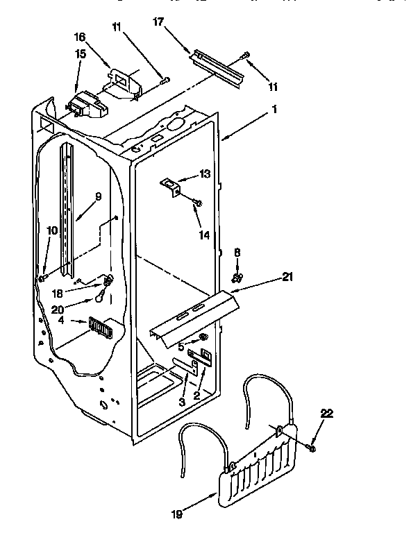 Kenmore 1069552411 refrigerator liner diagram