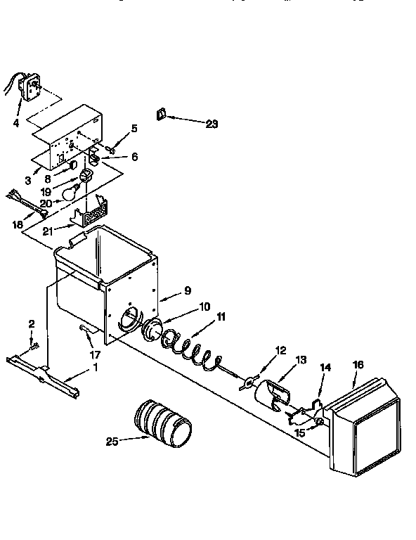 Kenmore 1069552411 freezer interior diagram
