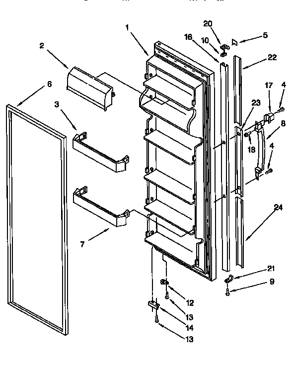 Kenmore 1069552411 refrigerator door diagram