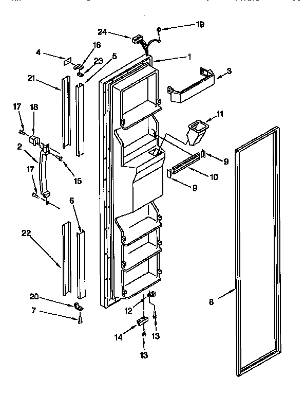 Kenmore 1069552411 freezer door diagram