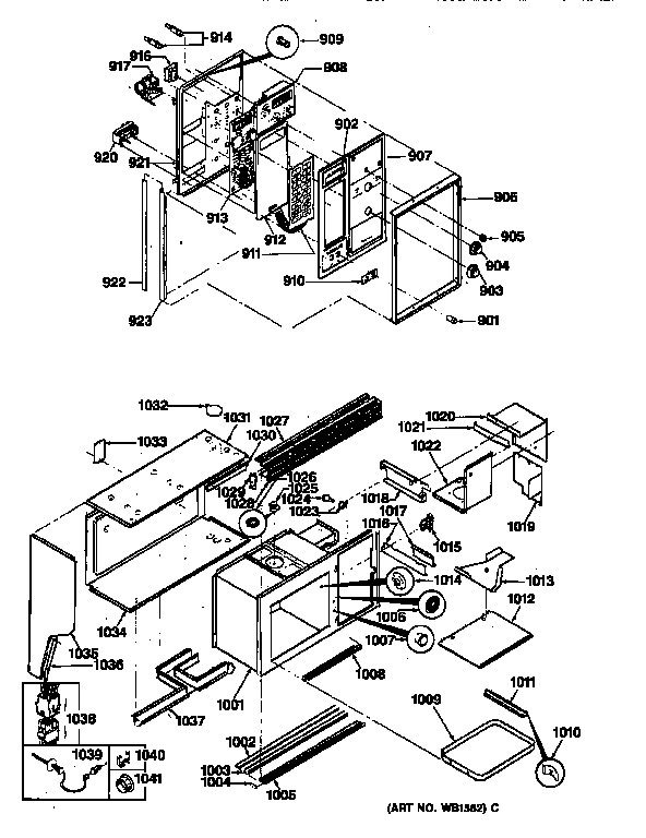 GE JGHC60GEJ1 upper control panel & oven body diagram