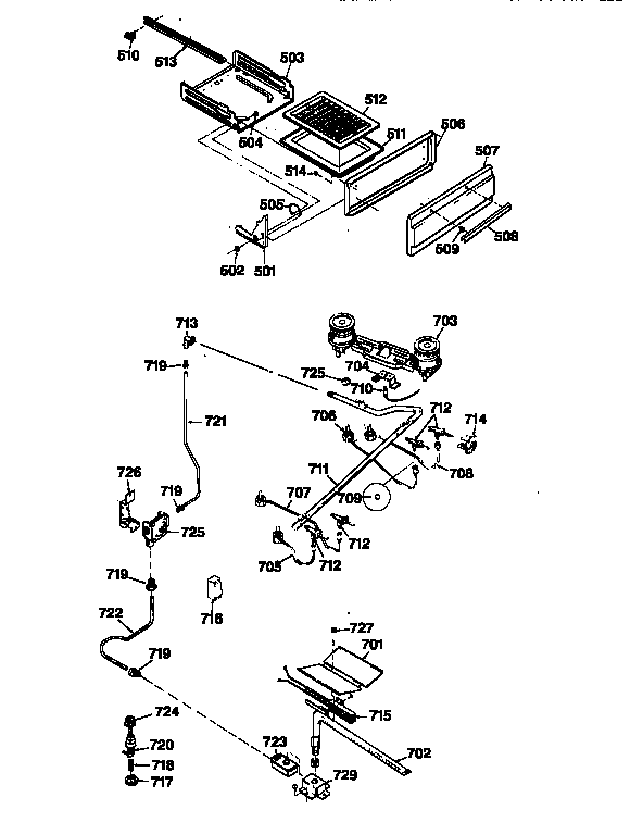 GE JGHC60GEJ1 broiler unit & gas control system diagram