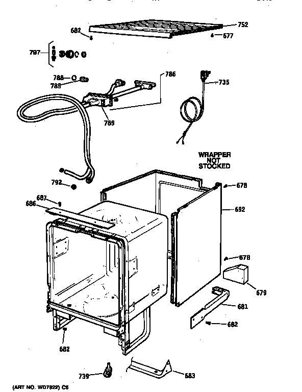 GE GSC700T01AD case & hoses diagram
