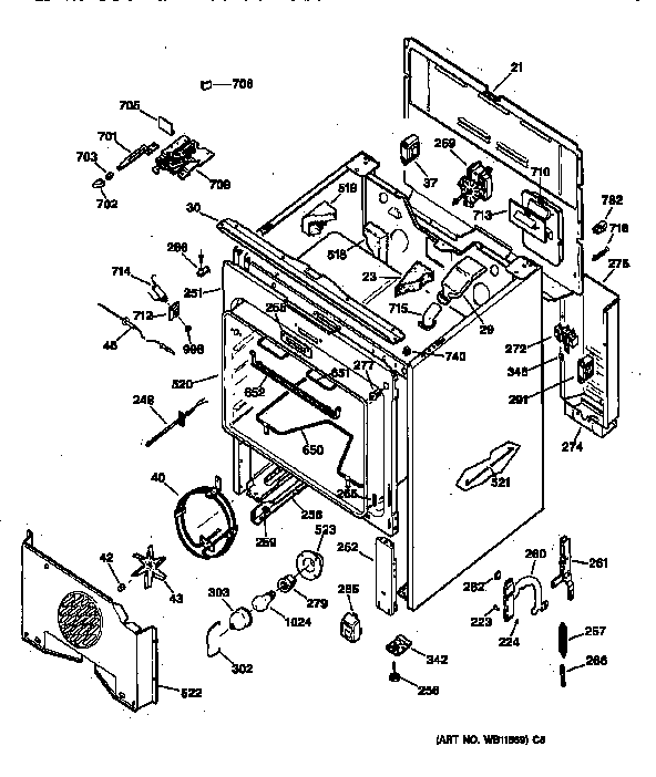 GE JBP95AV2 body parts diagram