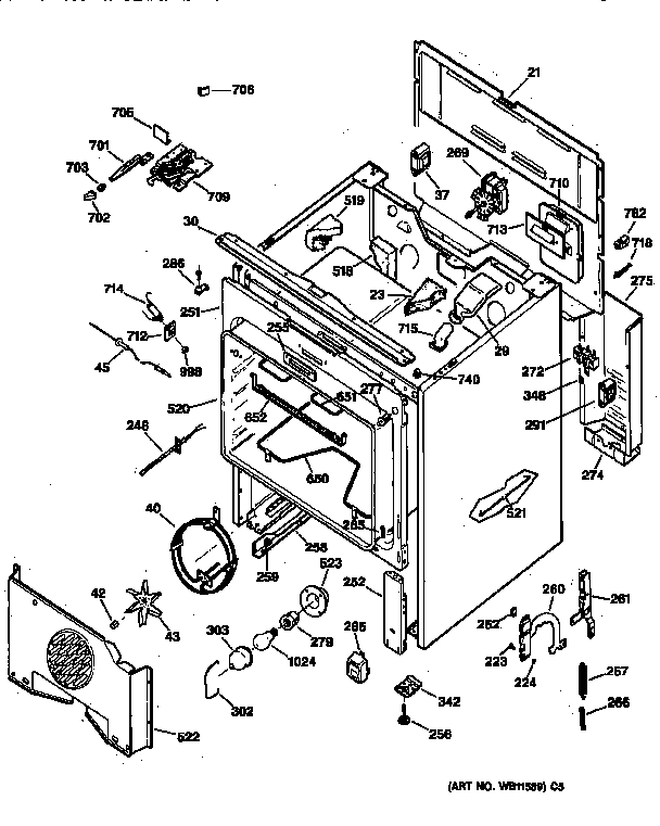 GE JBP95WV2 body parts diagram