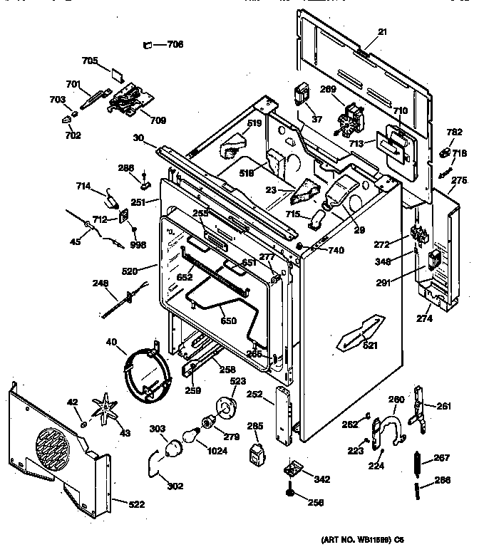 GE JBP90AW1 body parts diagram