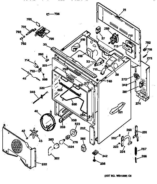 GE JBP95AW1 body parts diagram