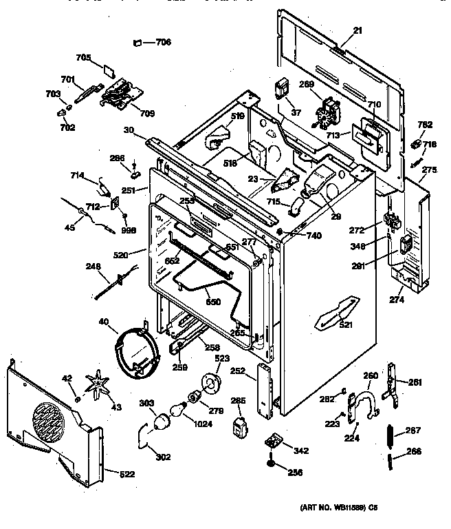 GE JBP95GW1 body parts diagram