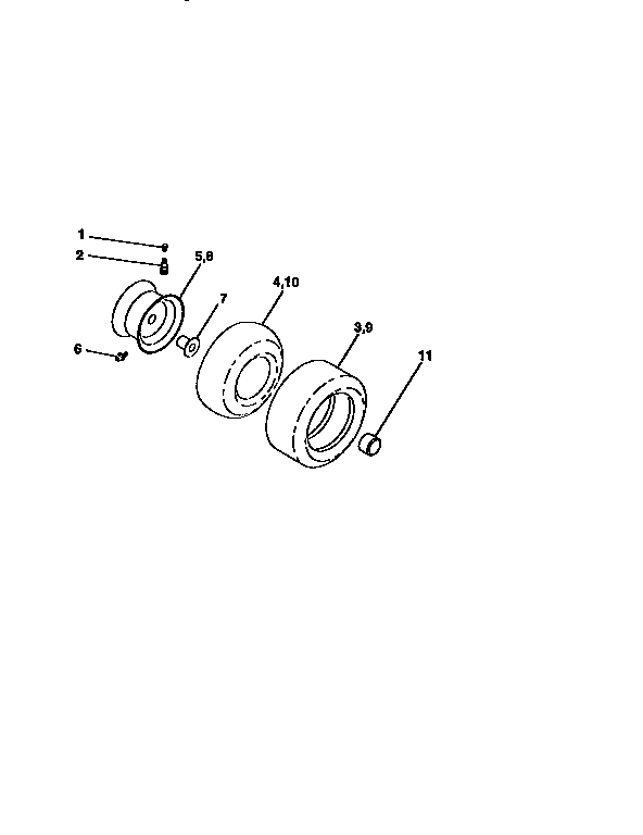 Craftsman 917258161 wheels and tires diagram