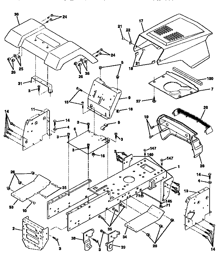 Craftsman 917258101 chassis and enclosures diagram