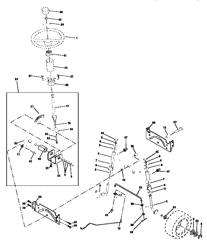 Craftsman 917258101 steering assembly diagram