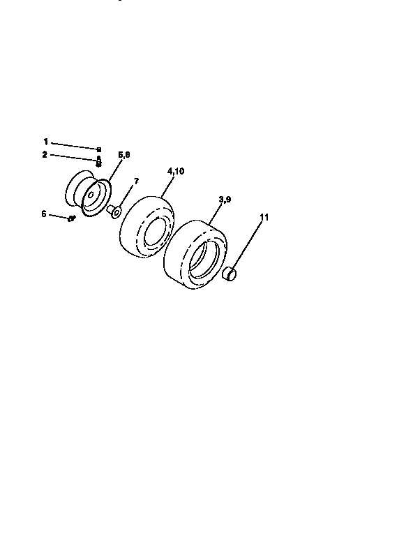Craftsman 917258101 wheels and tires diagram
