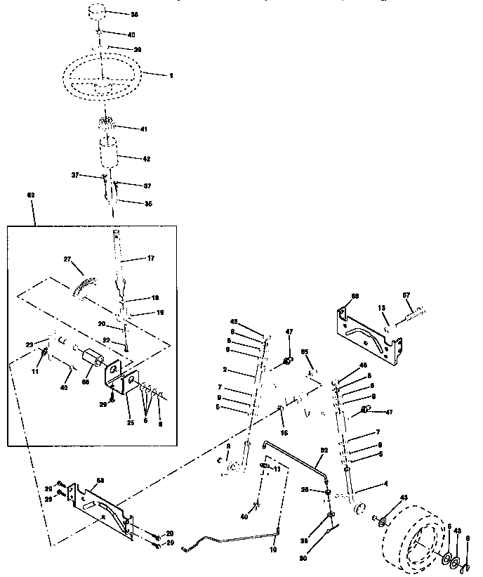 Craftsman 917258111 steering assembly diagram