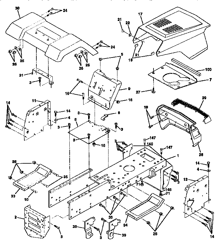 Craftsman 917258051 chassis and enclosures diagram