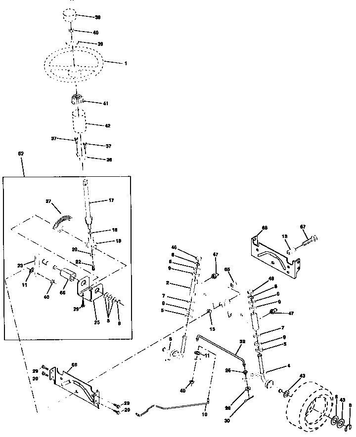 Craftsman 917258051 steering assembly diagram