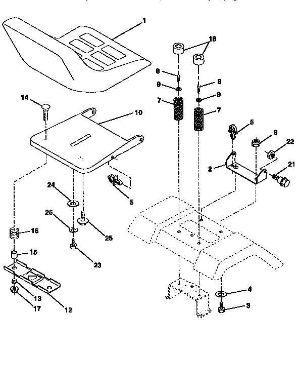 Craftsman 917258051 seat assembly diagram