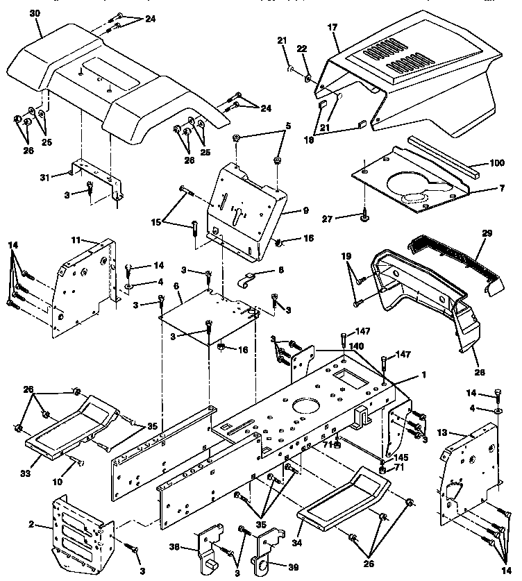 Craftsman 917258071 chassis and enclosures diagram