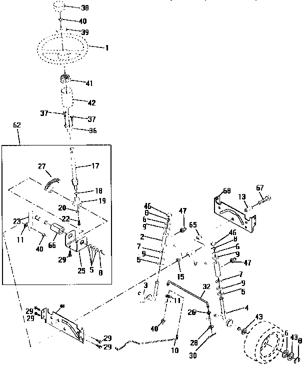 Craftsman 917258071 steering assembly diagram