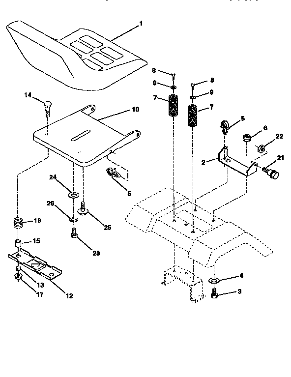 Craftsman 917258071 seat assembly diagram