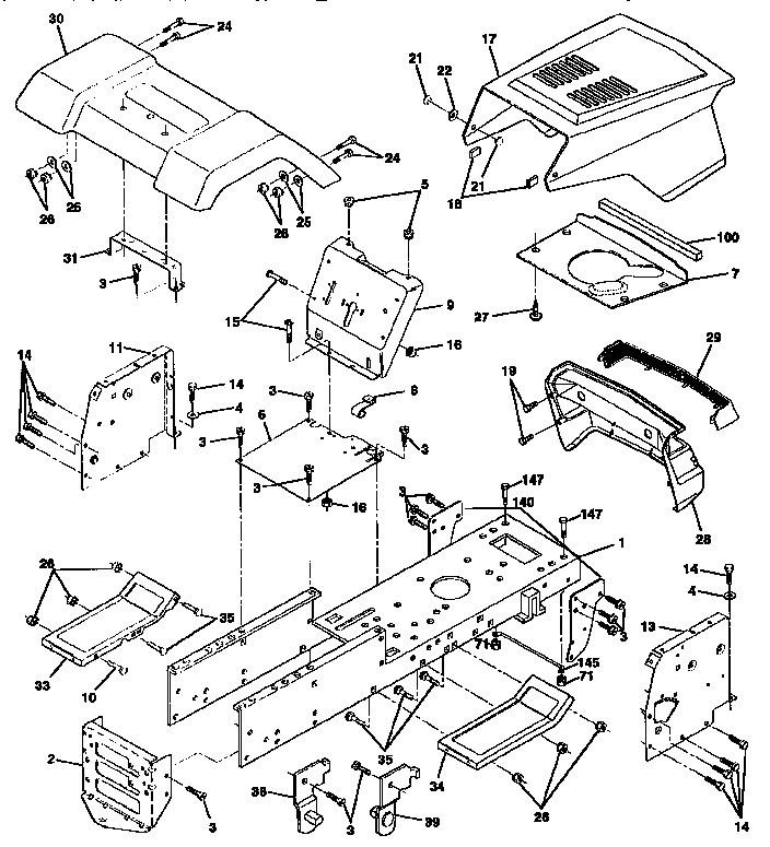 Craftsman 917258081 chassis and enclosures diagram