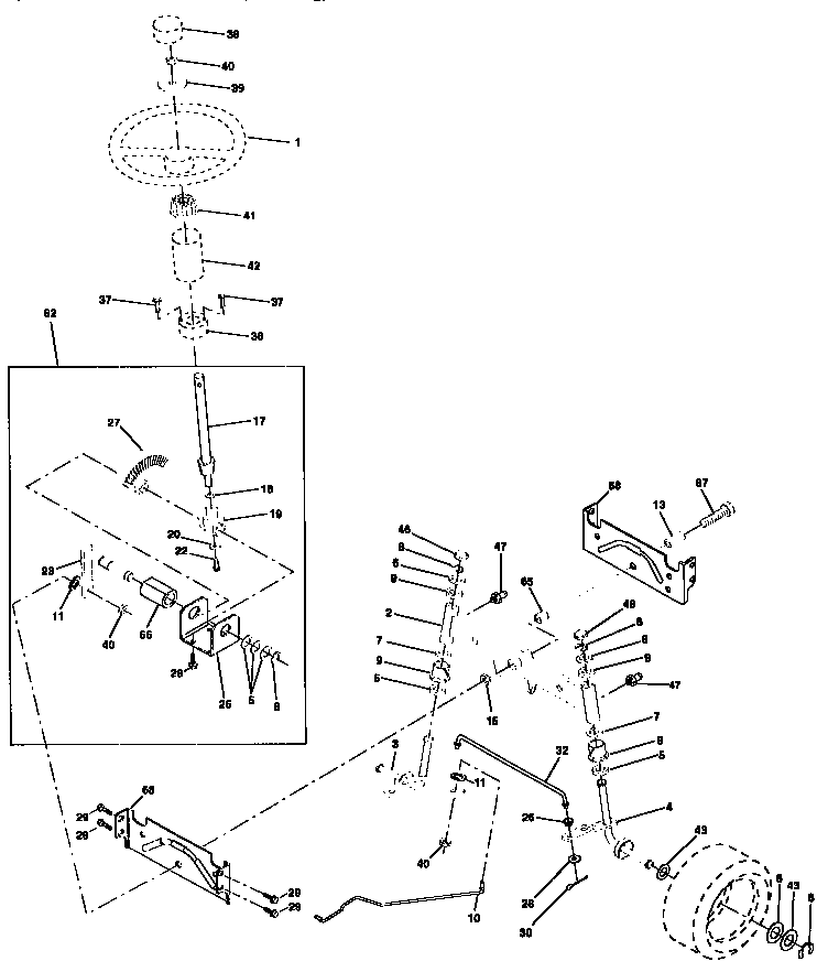 Craftsman 917258081 steering assembly diagram