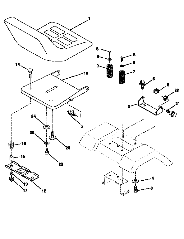 Craftsman 917258081 seat assembly diagram