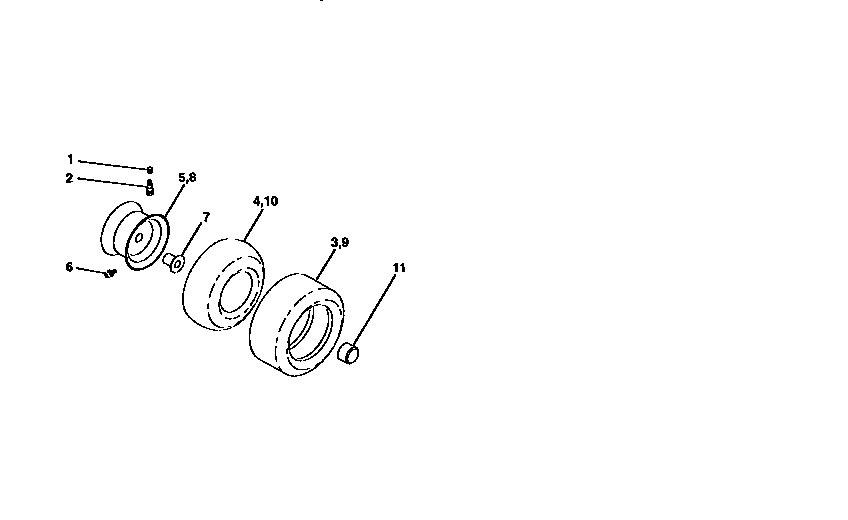 Craftsman 917258081 wheel and tires diagram