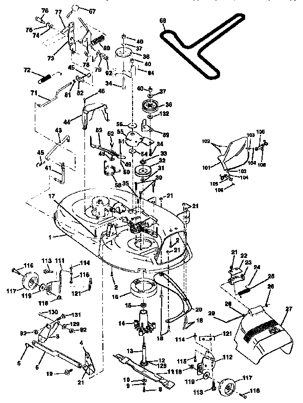 Craftsman 917258171 mower deck diagram