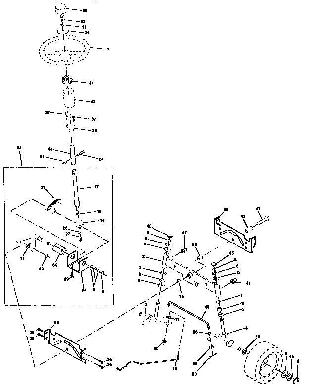 Craftsman 917258271 steering assembly diagram
