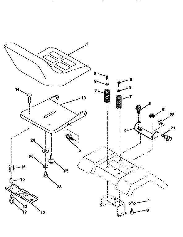 Craftsman 917258271 seat assembly diagram