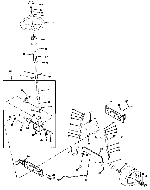 Craftsman 917258541 steering assembly diagram