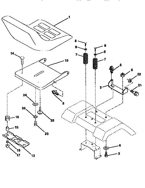 Craftsman 917258541 seat assembly diagram