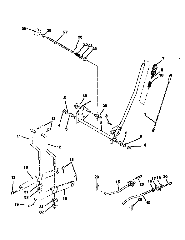 Craftsman 917258541 mower lift diagram