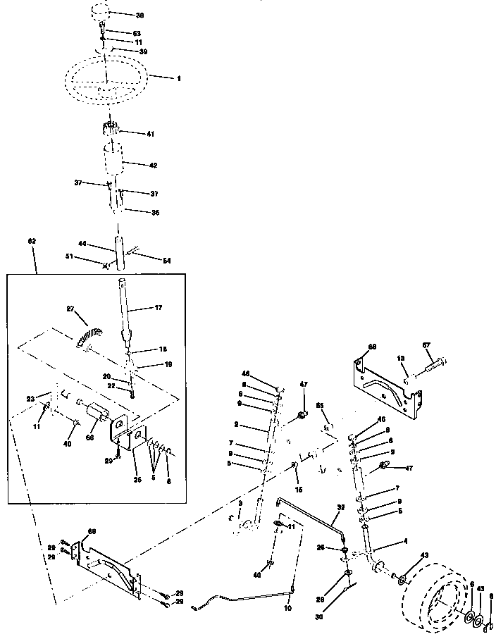 Craftsman 917258551 steering assembly diagram